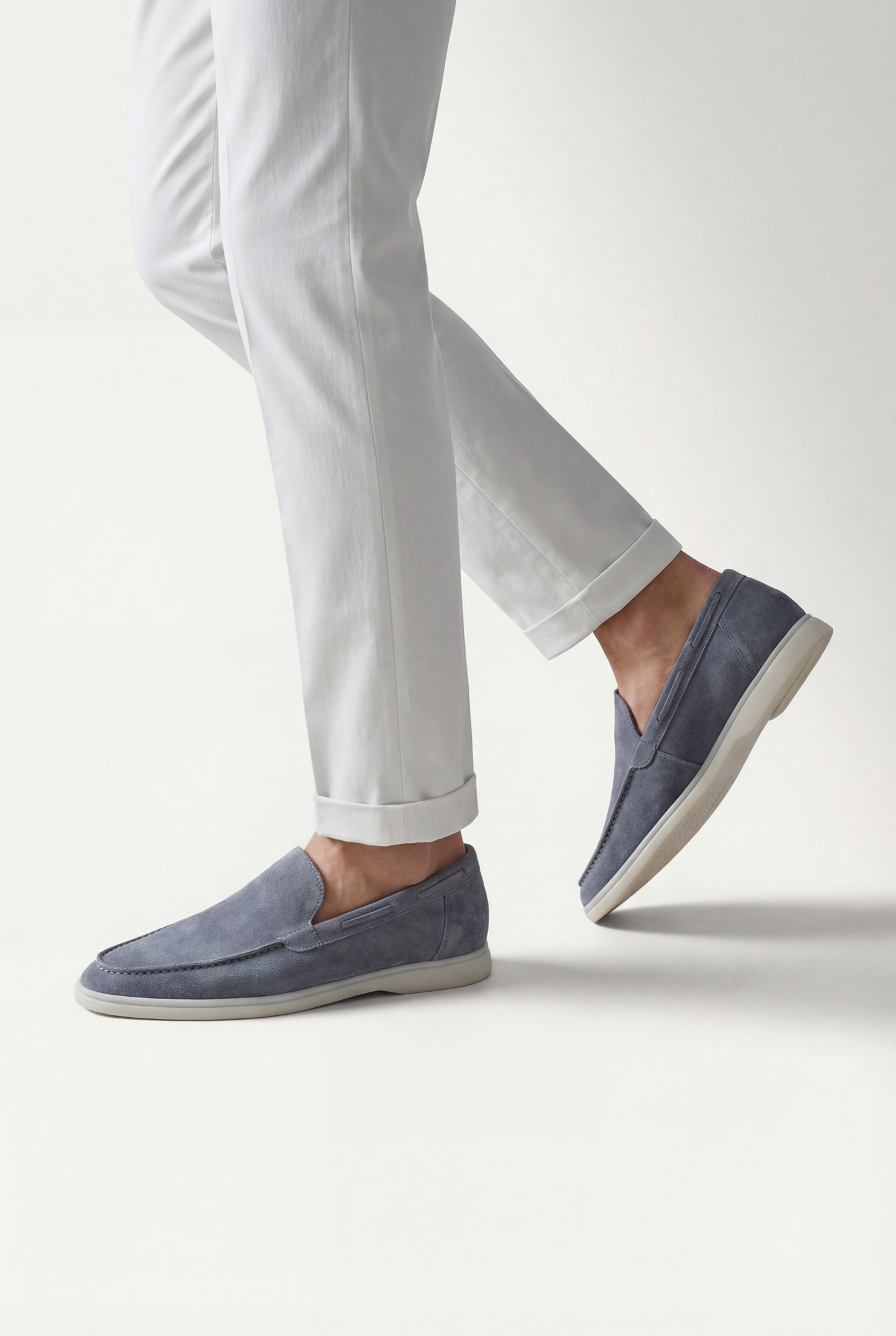 Amalfi Classic Suede Loafer Baby Blue