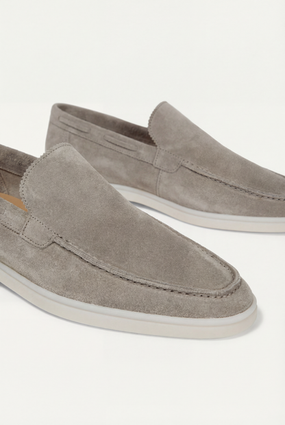 Amalfi Classic Suede Loafer Light Gray