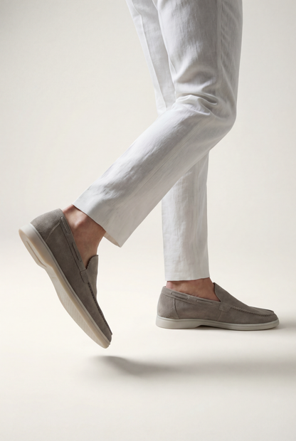 Amalfi Classic Suede Loafer Light Gray