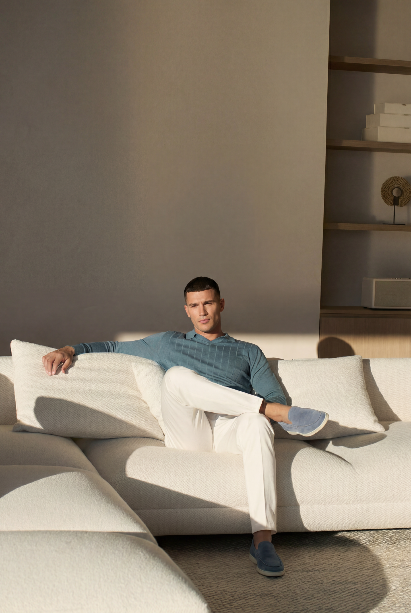 Amalfi Classic Suede Loafer Baby Blue