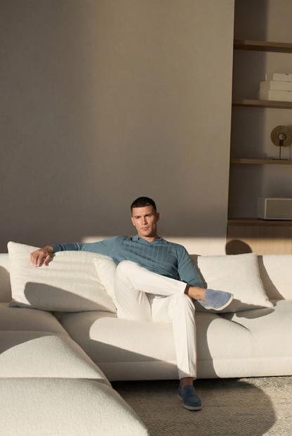 Amalfi Classic Suede Loafer Baby Blue