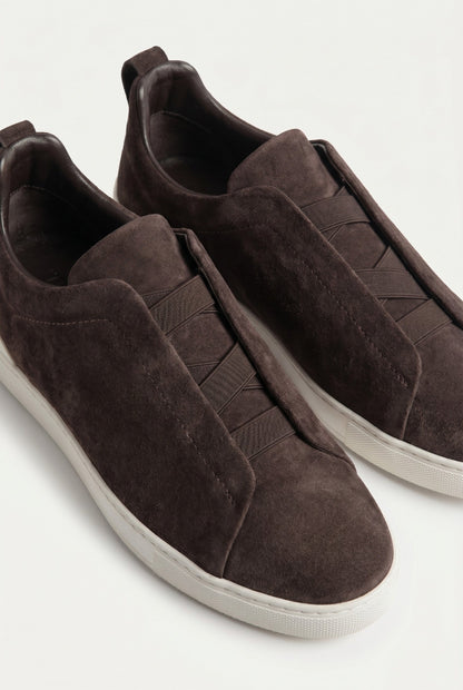 Monaco Suede Triple Stitch Sneaker Chocolate