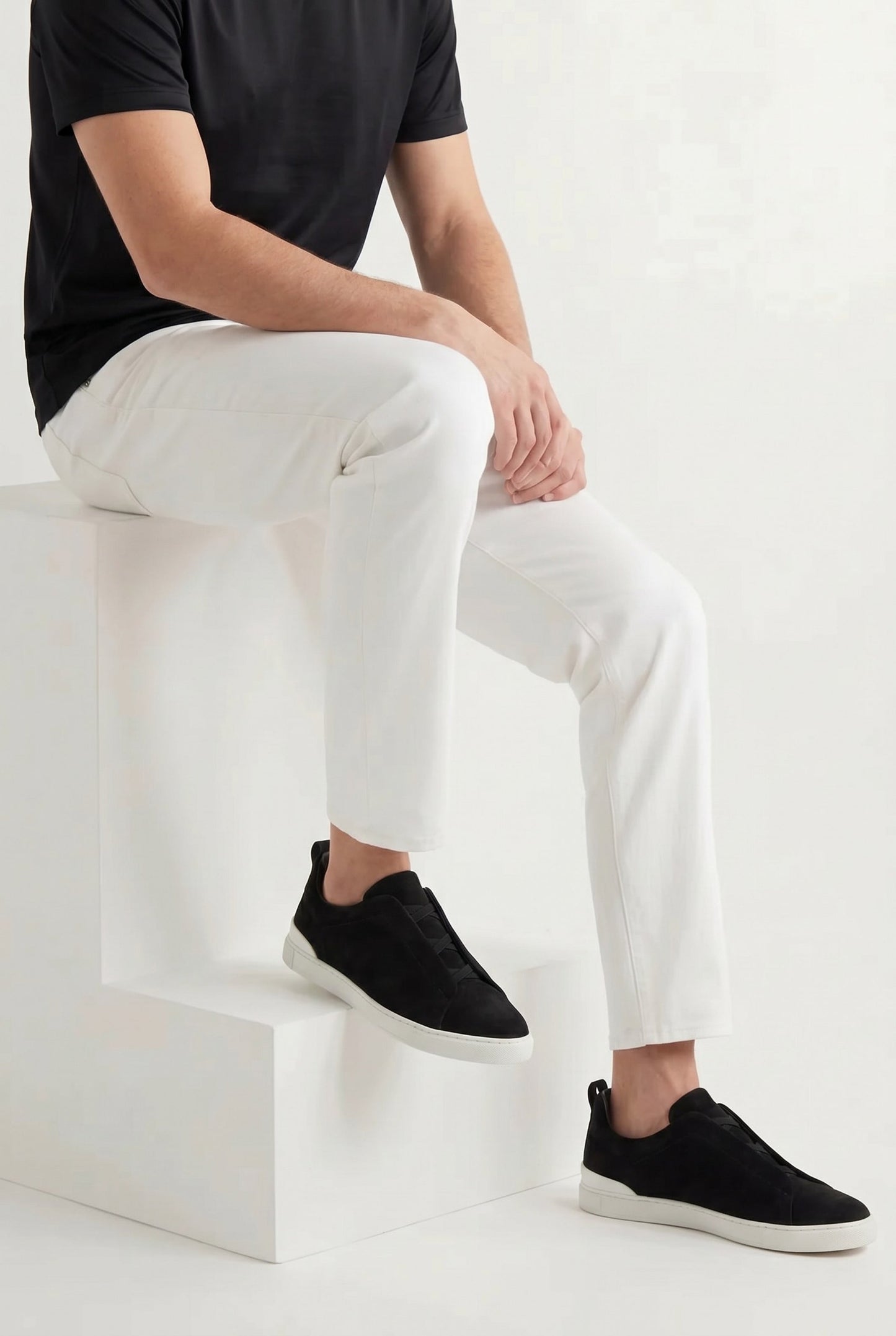 Monaco Suede Triple Stitch Sneaker Black