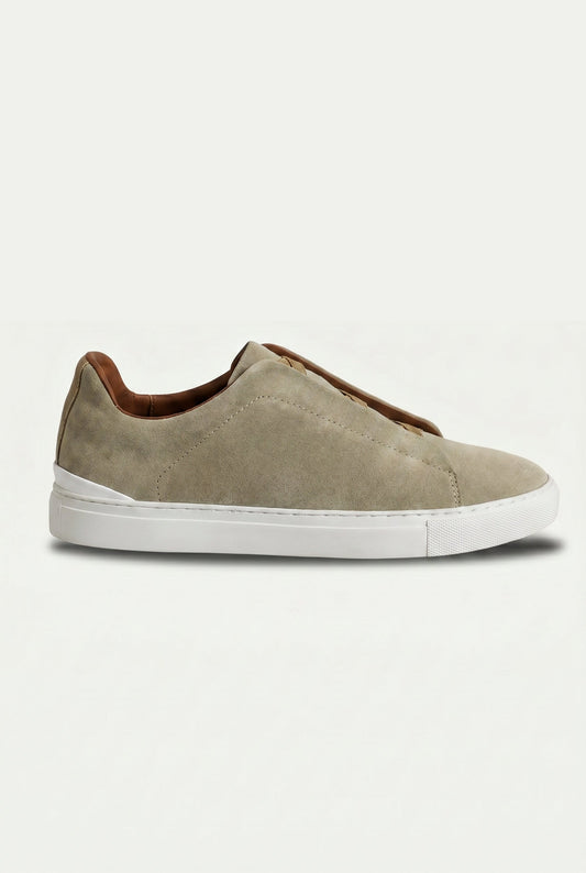 Monaco Suede Triple Stitch Sneaker Saga Olive