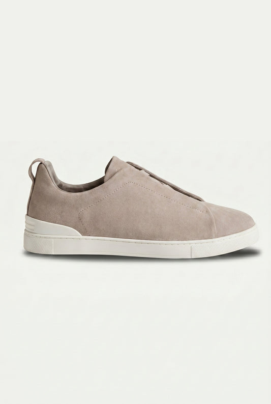 Monaco Suede Triple Stitch Sneaker Sand Beige