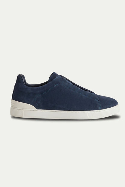 Monaco Suede Triple Stitch Sneaker Navy