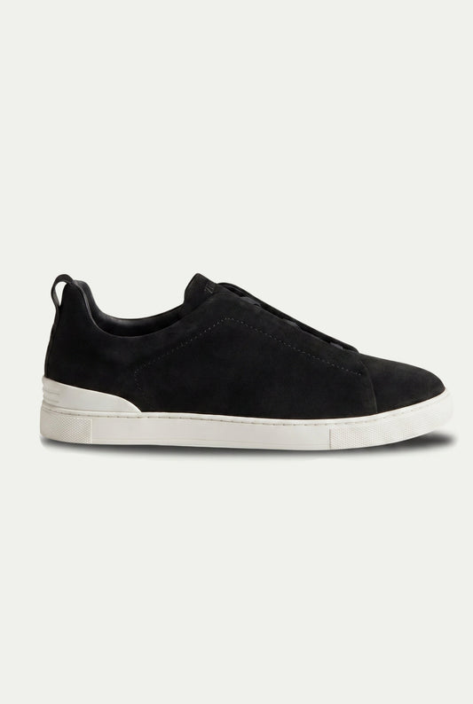 Monaco Suede Triple Stitch Sneaker Black