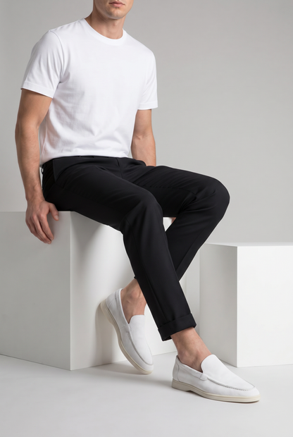 Amalfi Classic Suède Loafer White
