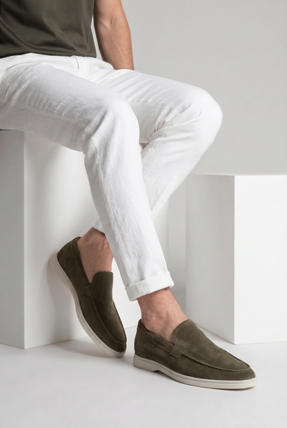 Amalfi Classic Suède Loafer Olive
