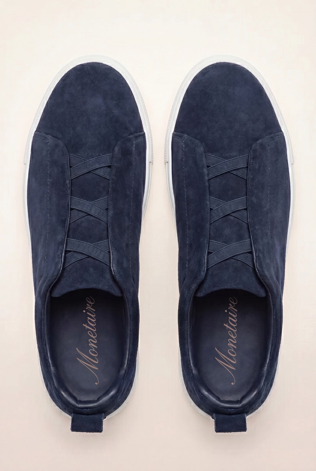 Monaco Suede Triple Stitch Sneaker Navy