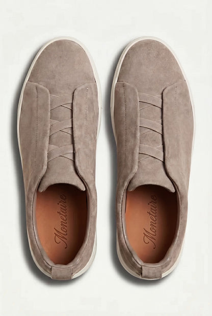 Monaco Suede Triple Stitch Sneaker Sand Beige