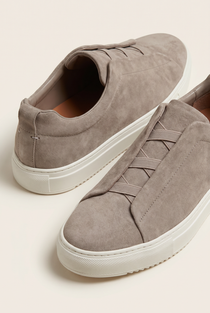 Monaco Suede Triple Stitch Sneaker Sand Beige