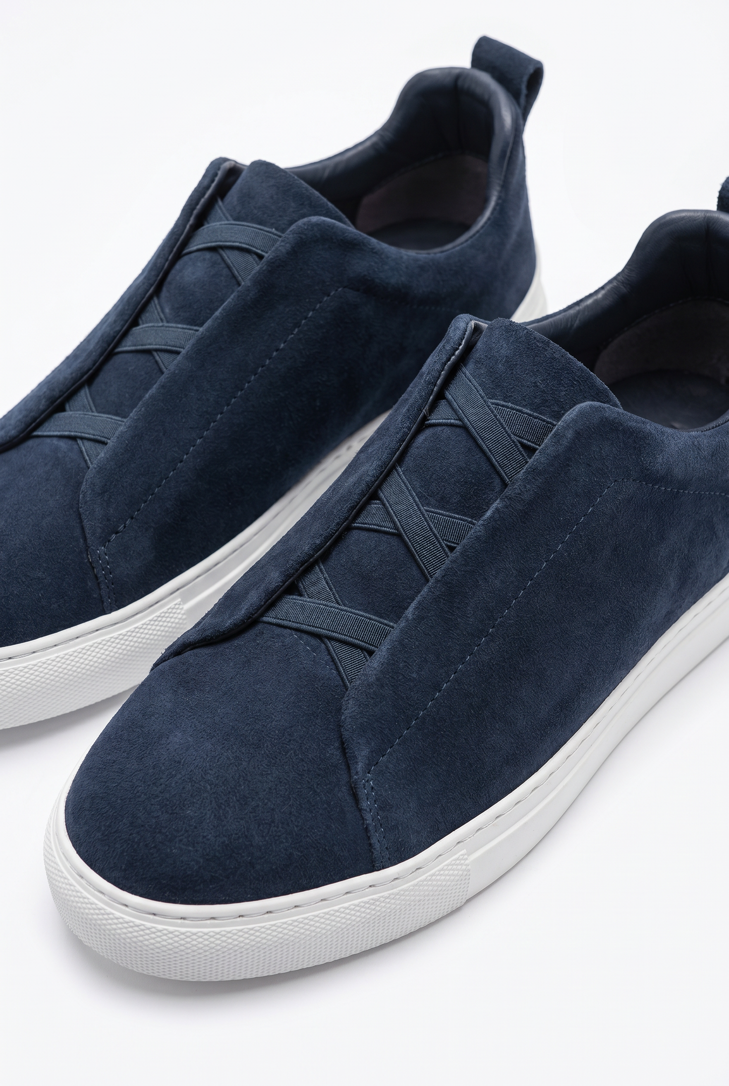 Monaco Suede Triple Stitch Sneaker Navy