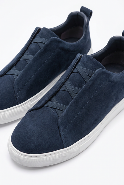 Monaco Suede Triple Stitch Sneaker Navy