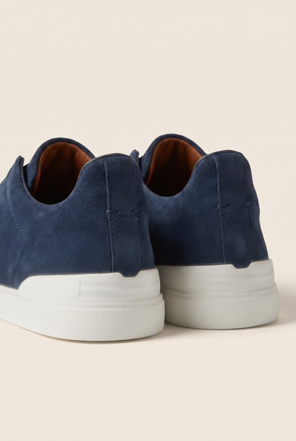 Monaco Suede Triple Stitch Sneaker Navy