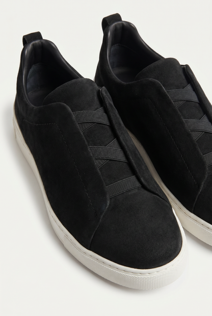 Monaco Suede Triple Stitch Sneaker Black