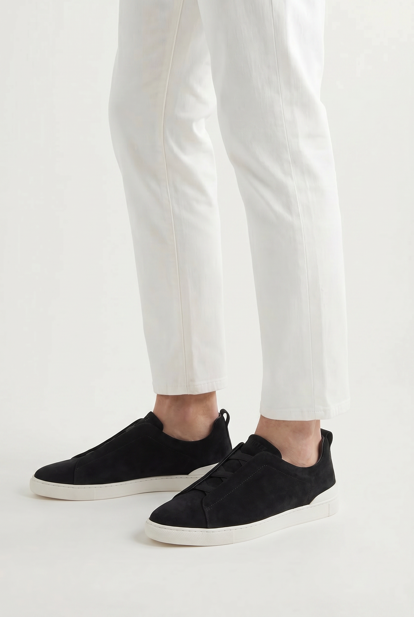 Monaco Suede Triple Stitch Sneaker Black