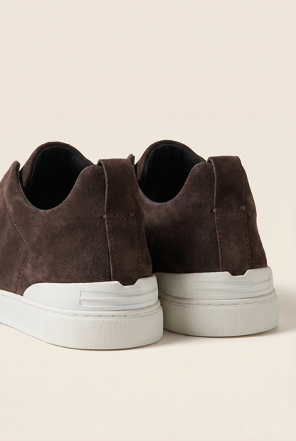 Monaco Suede Triple Stitch Sneaker Chocolate