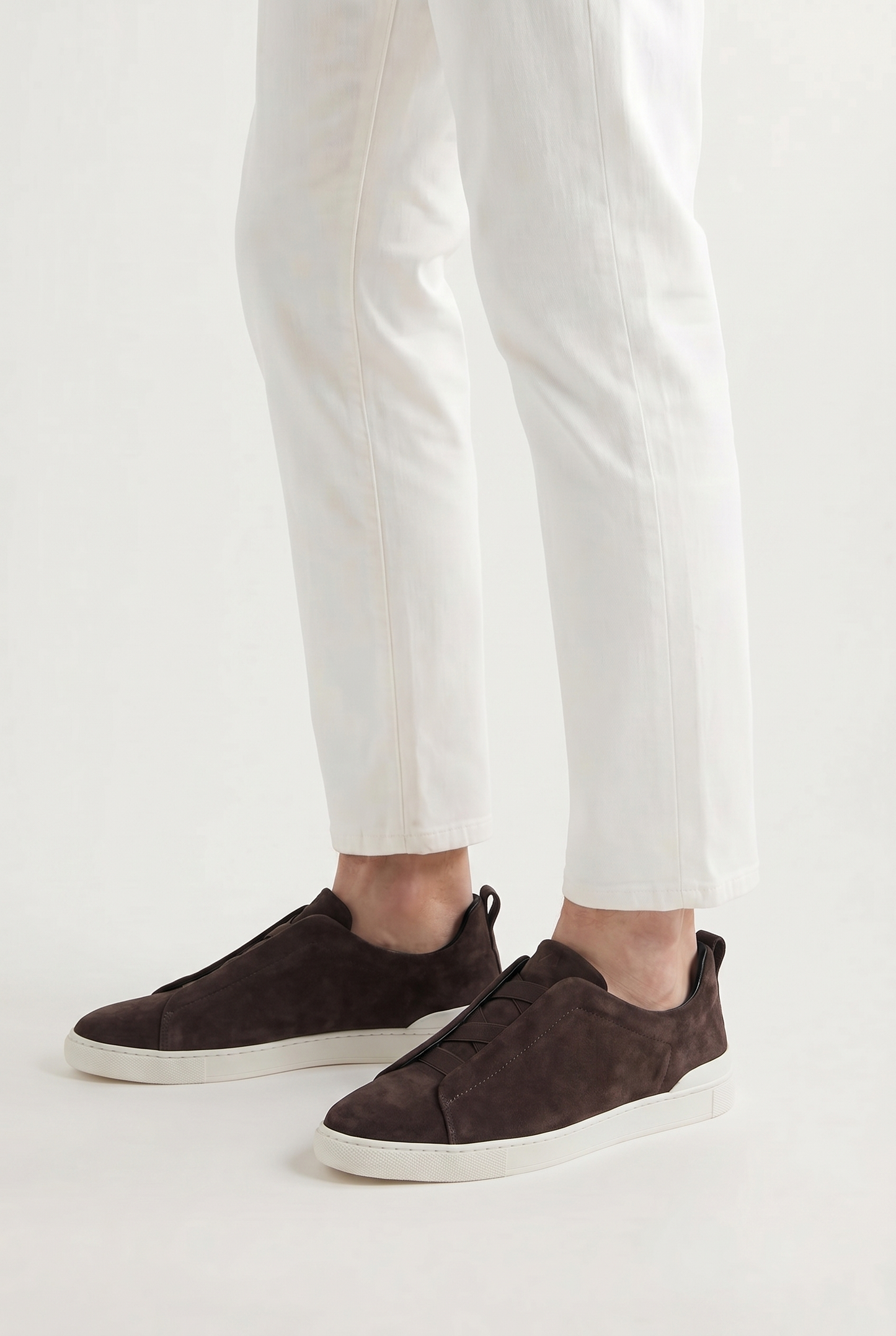 Monaco Suede Triple Stitch Sneaker Chocolate