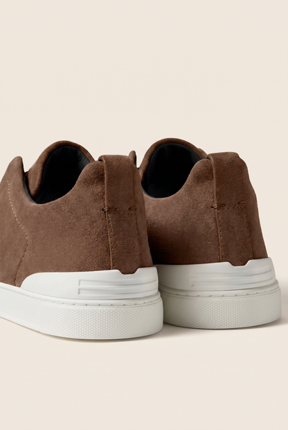 Monaco Suede Triple Stitch Sneaker Taupe