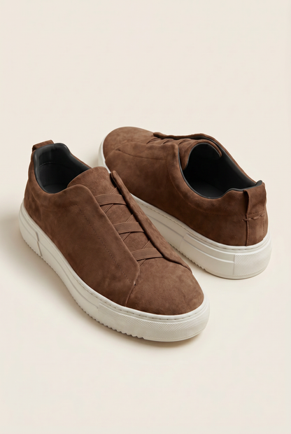 Monaco Suede Triple Stitch Sneaker Taupe