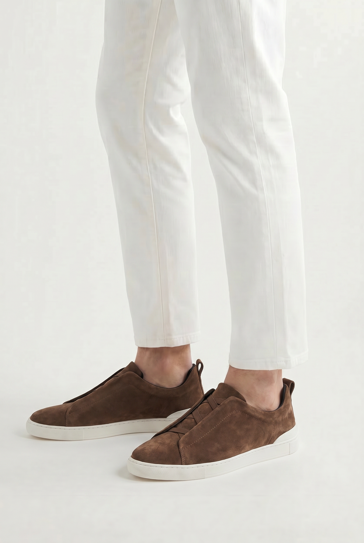 Monaco Suede Triple Stitch Sneaker Taupe