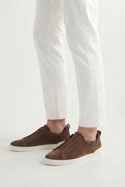 Monaco Suede Triple Stitch Sneaker Taupe