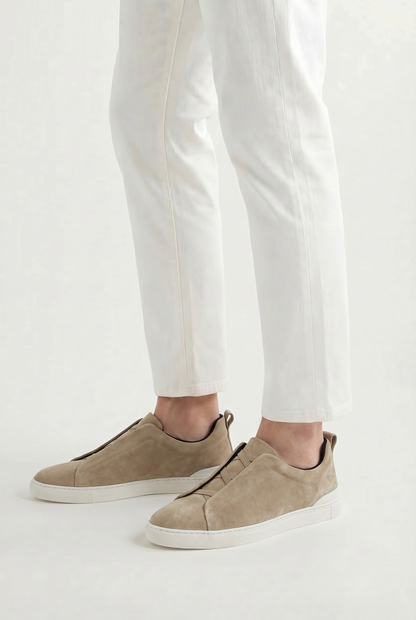 Monaco Suede Triple Stitch Sneaker Saga Olive