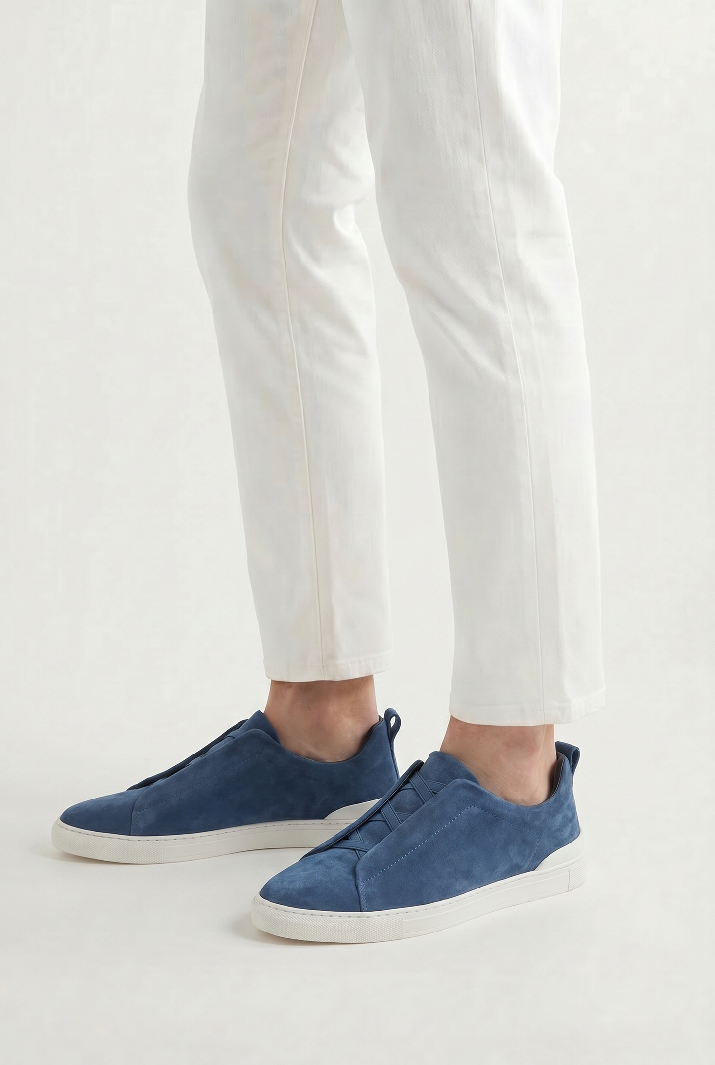 Monaco Suede Triple Stitch Sneaker Blue
