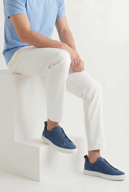Monaco Suede Triple Stitch Sneaker Blue